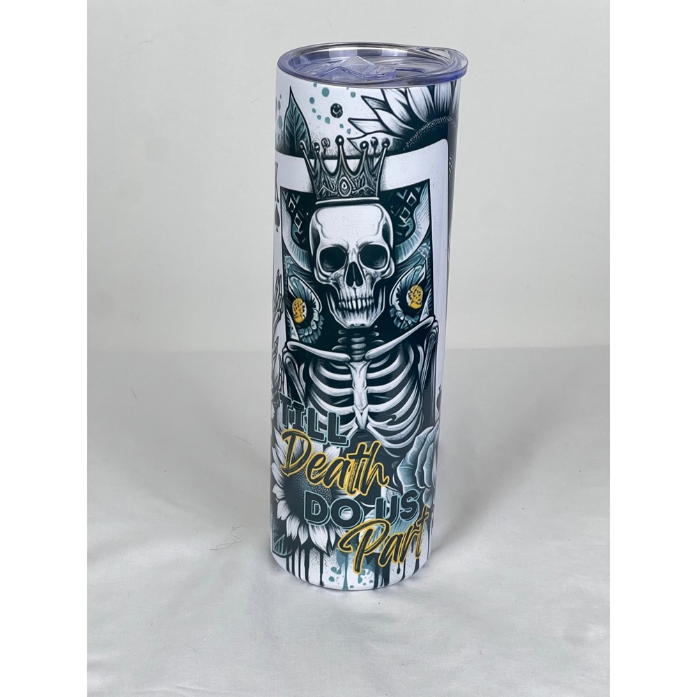 LaborGang Till Death Do Us Part Skull King Queen Stainless Insulated Tumbler